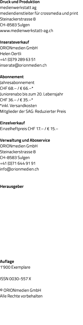 Druck und Produktion medienwerkstatt ag mediendienstleiter für crossmedia und print Steinackerstrasse 8 CH-8583 Sulge   