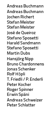 ,Andreas Buchmann,Andreas Buchmann,Jochen Richert,Stefan Meister Stefan Meister,José de Queiroz,Stefano Sposetti Hara   