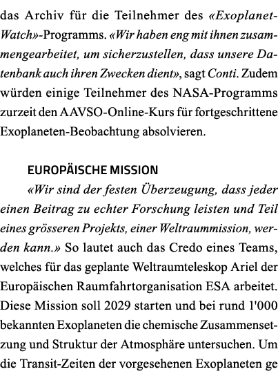 das Archiv für die Teilnehmer des  Exoplanet- Watch -Programms   Wir haben eng mit ihnen zusammengearbeitet, um siche   