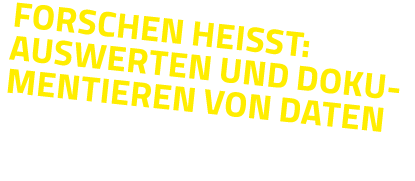Forschen heisst: auswerten und dokumentieren von Daten