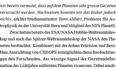 wir bereits vermutet, dass auf dem Planeten sehr grosse Gezeiten verursacht werden  Nachweisen konnten wir das bisher   