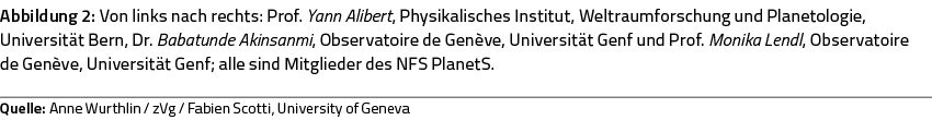 Abbildung 2: Von links nach rechts: Prof  Yann Alibert, Physikalisches Institut, Weltraumforschung und Planetologie,    